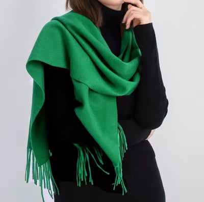 Écharpe en laine avec franges