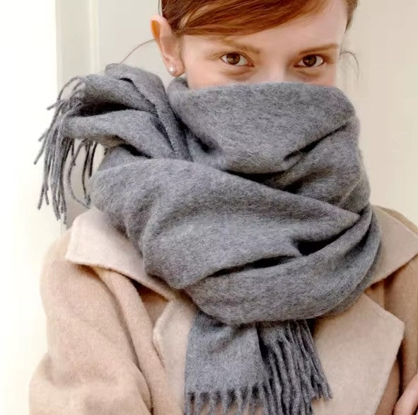Écharpe en laine avec franges