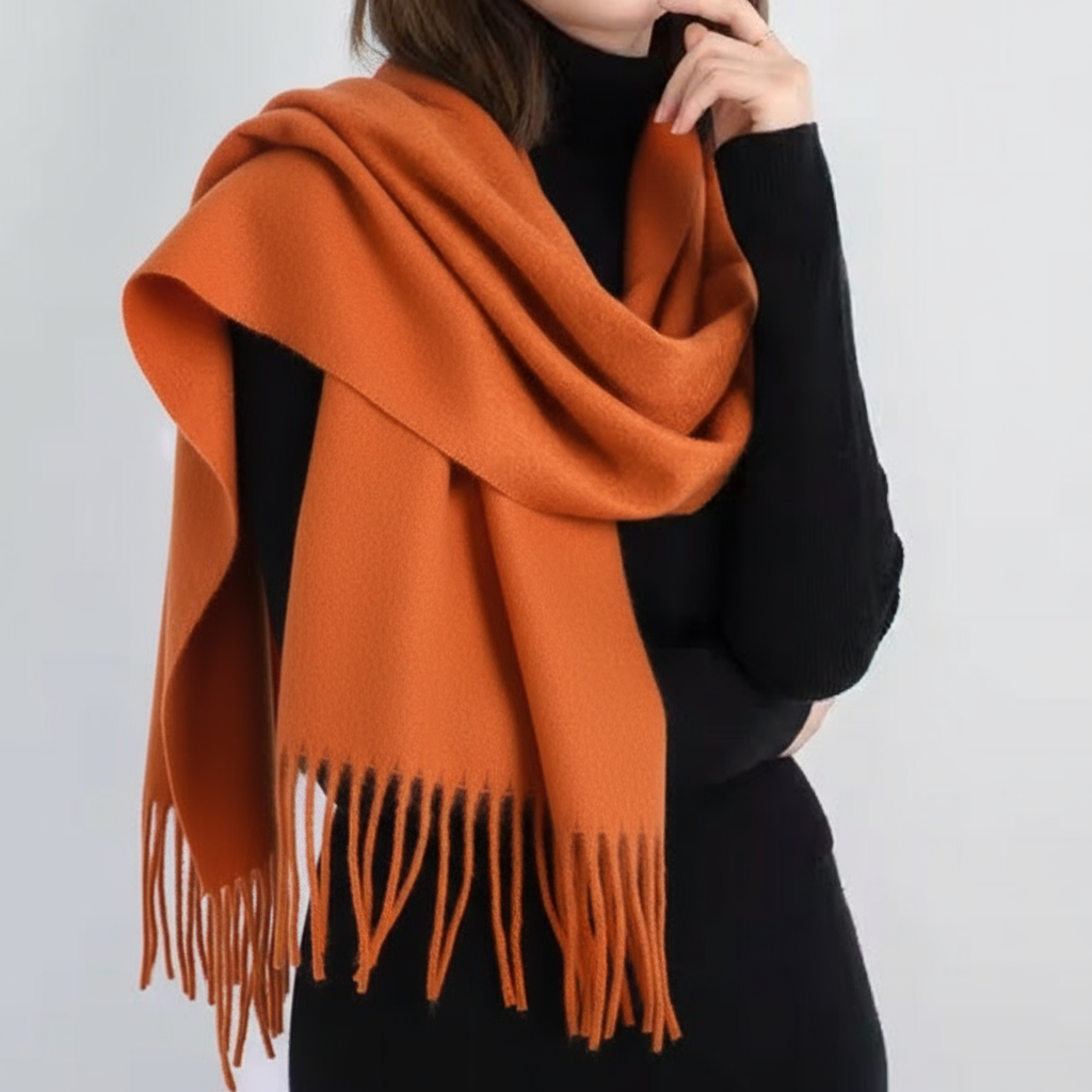 Écharpe en laine avec franges