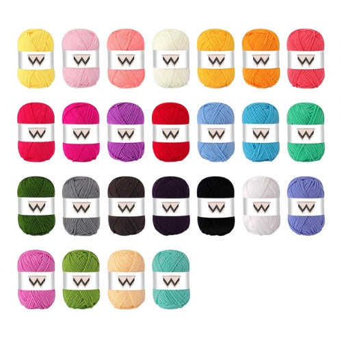 Fil crochet - kit de 25 rouleaux de fils en coton