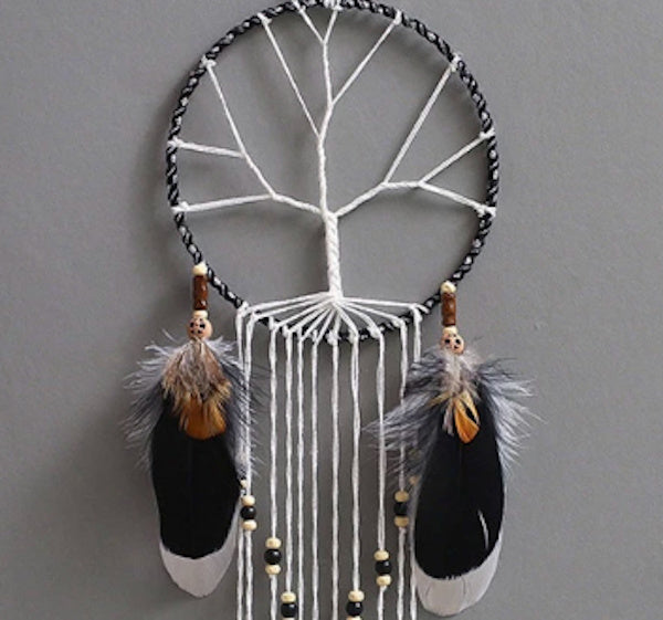 Attrape Rêve Arbre de Vie Eden Atelier Macramé détails sur le tressage en coton