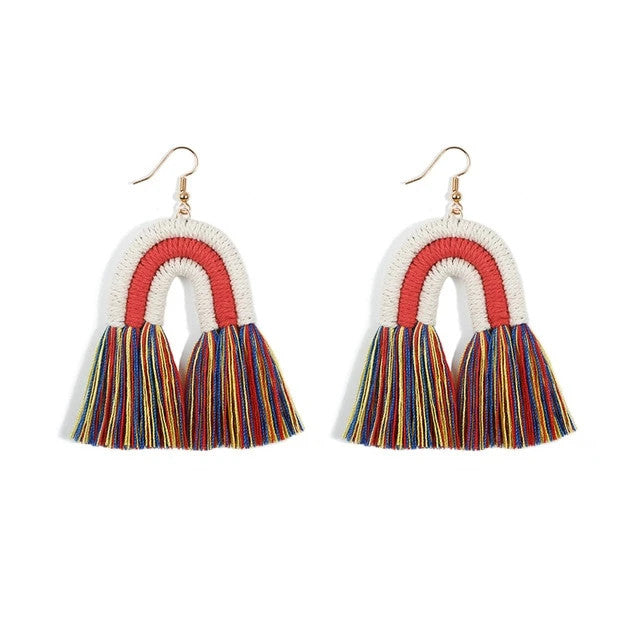 Boucle Oreille Macramé Multi Color
