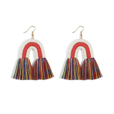 Boucle Oreille Macramé Multi Color
