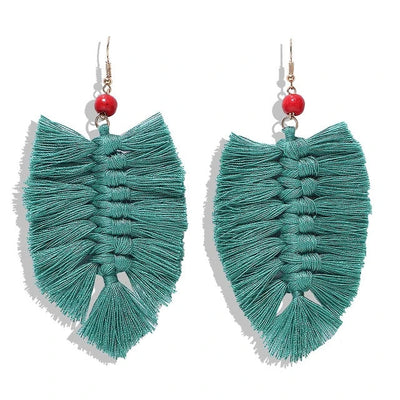 Boucle d'oreille Macramé plume
