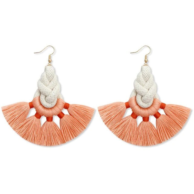 Boucle Oreille Macramé Coton