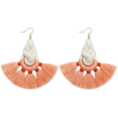 Boucle Oreille Macramé Coton