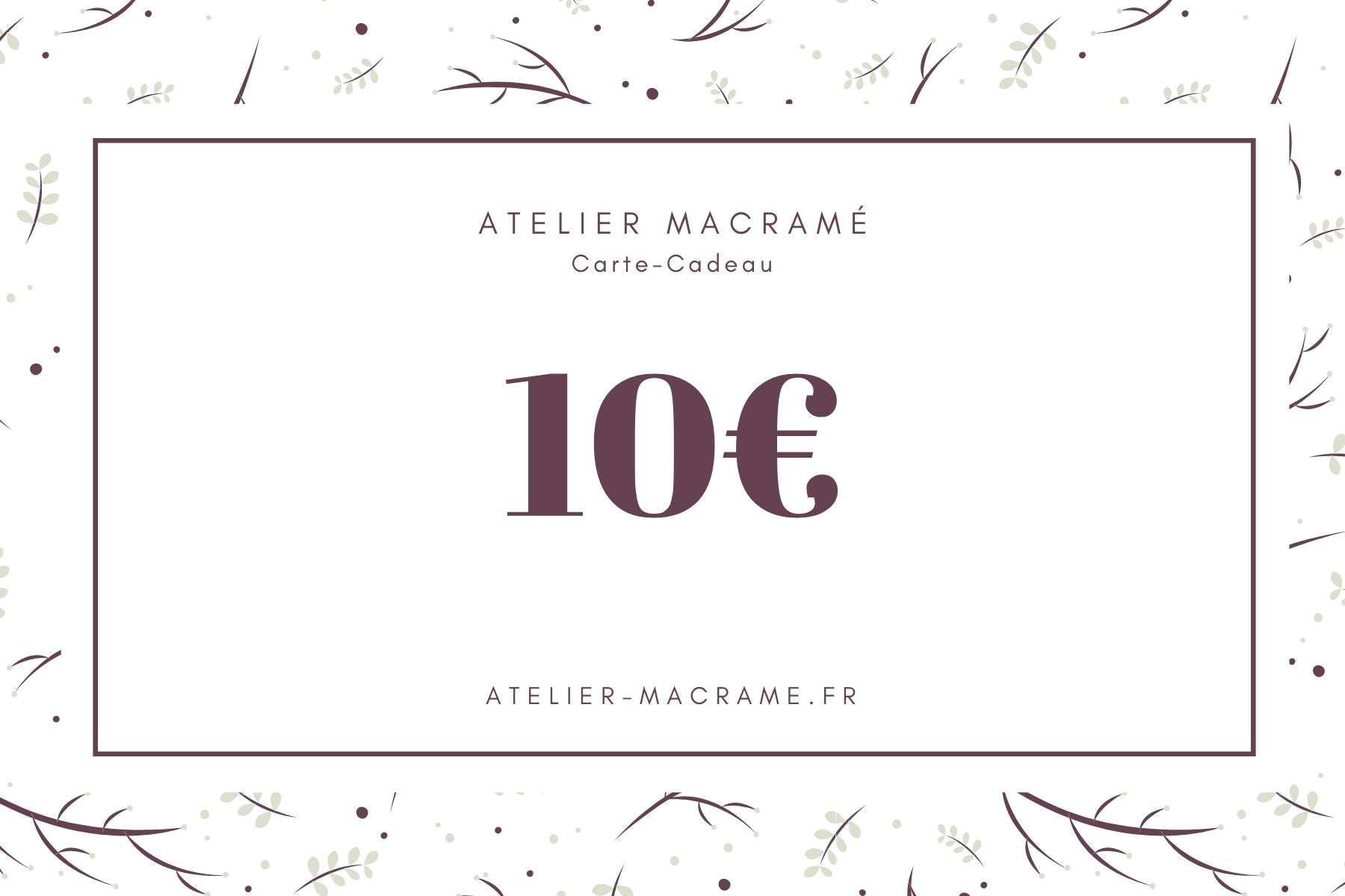 Carte Cadeau 10 euros