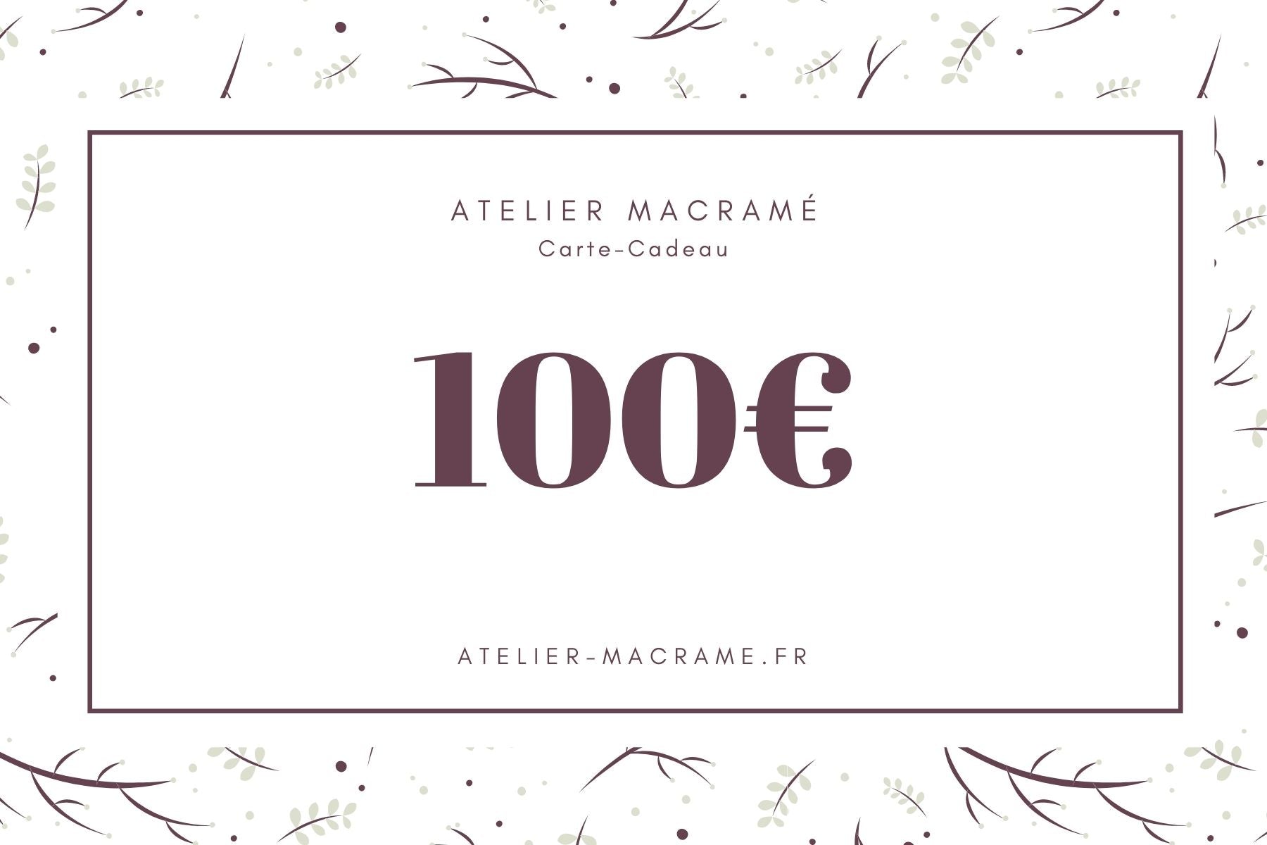Carte Cadeau 100 euros