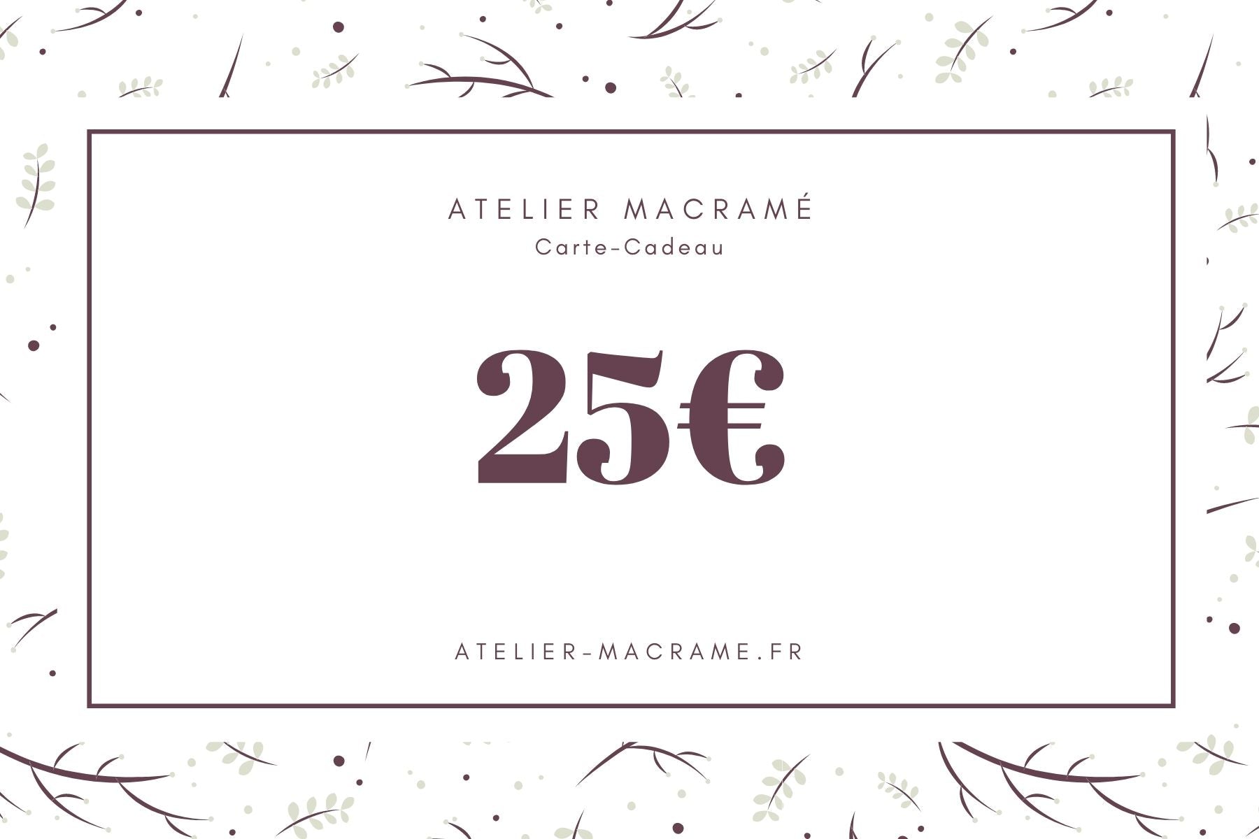 Carte Cadeau 25 euros