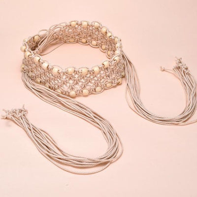 Ceinture en Macramé blanche