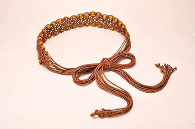Ceinture en Macramé camel