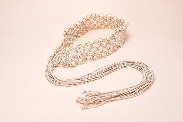 Ceinture en Macramé blanche