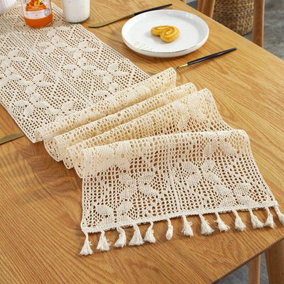 Macramé Chemin de Table en coton