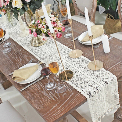 Chemin de Table Macramé Blanc