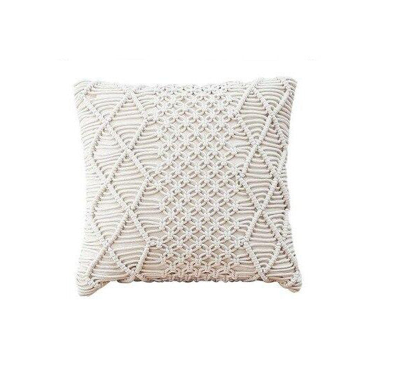 Coussin Macramé Blanc