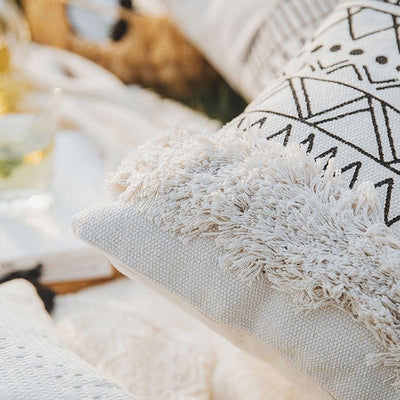 Coussin Macramé Rubben Atelier Macramé détails sur les franges en coton