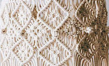 Lustre Macramé Arya Atelier Macramé plan sur le tressage en coton