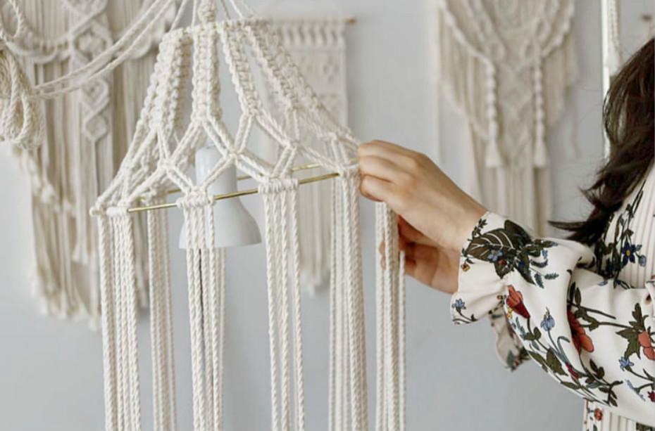 Lustre Macramé Nour Petite et Grande Taille Atelier Macramé tressage en coton