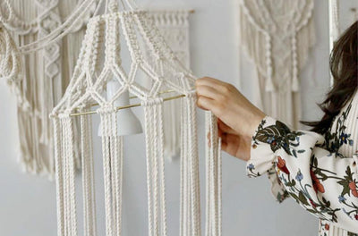 Lustre Macramé Nour Petite et Grande Taille Atelier Macramé tressage en coton