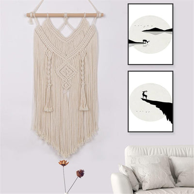 Macramé Mural Anissa Atelier Macramé corde en coton avec décor