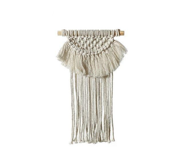 Macramé en coton blanc