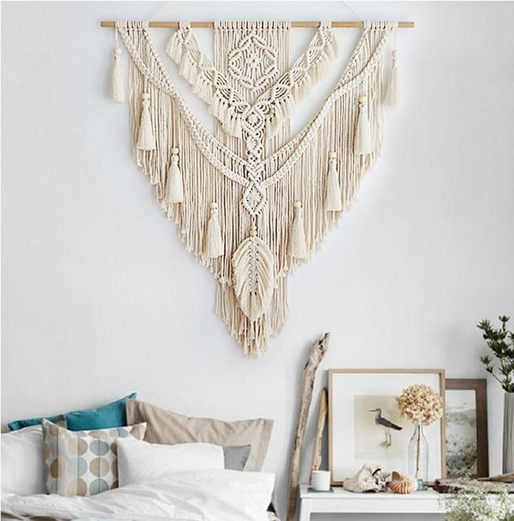 Tête de Lit Macramé Blanc