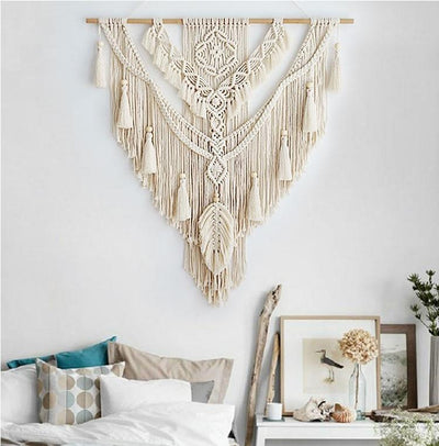 Tête de Lit Macramé Blanc