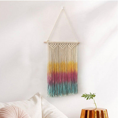 Macramé Mural Multi Color Atelier Macramé décor canapé