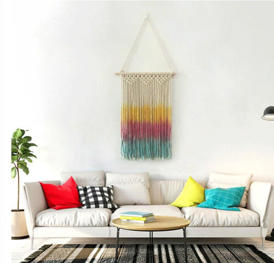 Macramé Mural Multi Color Atelier Macramé décor salon