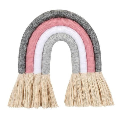 Arc en Ciel en Macramé gris et rose