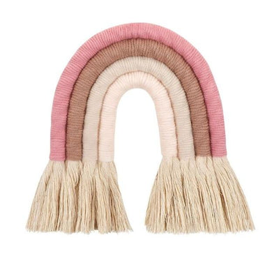 Arc en Ciel en Macramé rose et beige