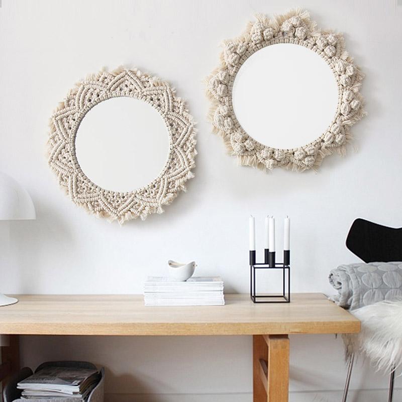 Miroir en Macramé Cloudy Atelier Macramé décor avec deux miroirs