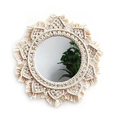 Miroir en Macramé Maya Atelier Macramé sur fond blanc