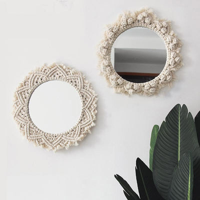 Miroir en macramé Soleia Atelier Macramé décor avec 2 miroirs