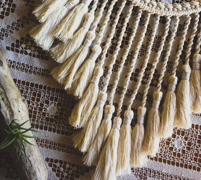 Panier en Macramé pompon