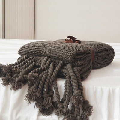 Plaid Macramé Gris