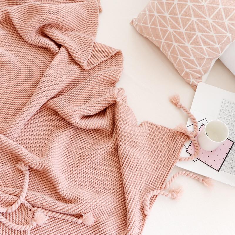 Plaid en Macramé Rose