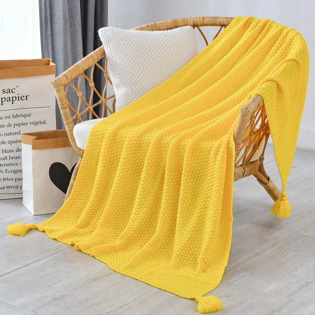 Plaid Macramé Jaune