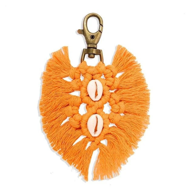 Porte Clé en Macramé Orange
