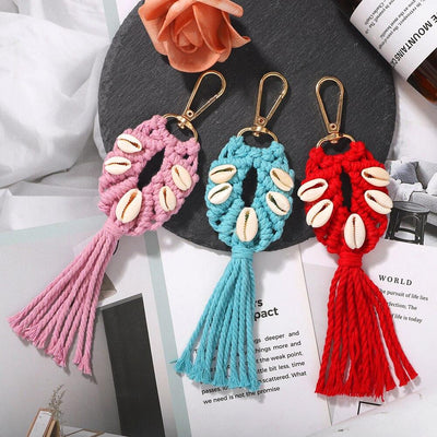 Macramé Porte Clé rouge