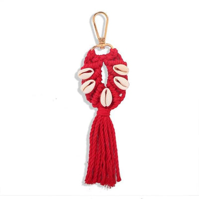 Macramé Porte Clé rouge