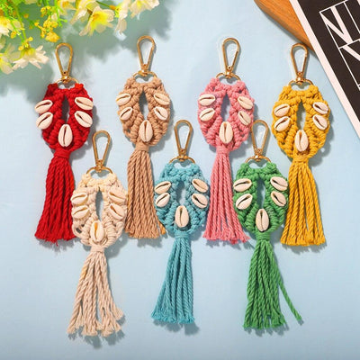 Macramé Porte Clé coquillage