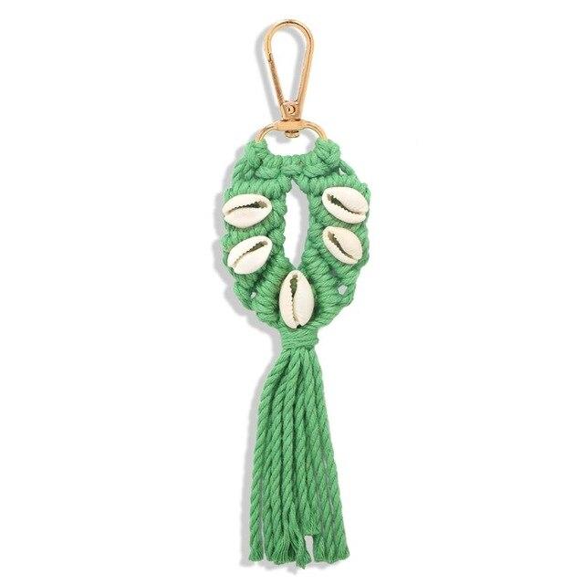 Macramé Porte Clé vert