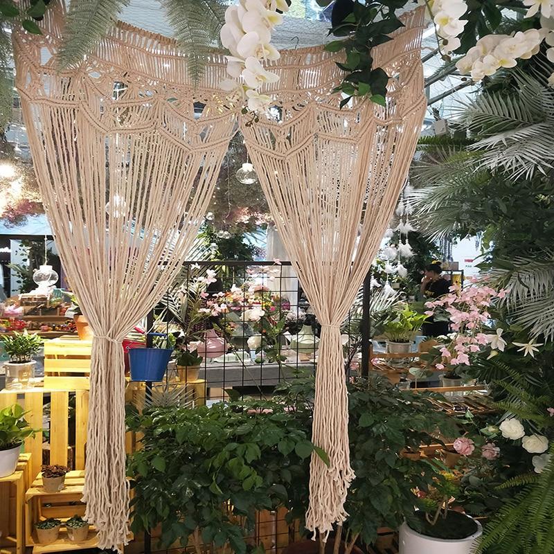 Rideau Macramé Donatella Atelier Macramé avec des fleurs