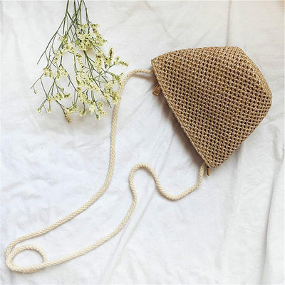 Sac Macrame couleur beige avec des plantes
