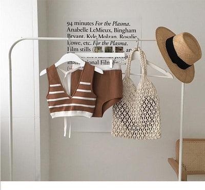 Sac Filet Macramé blanc dans un dressing