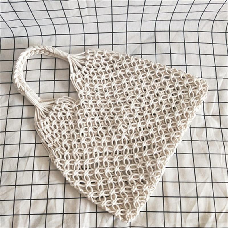 Sac Filet Macramé Blanc
