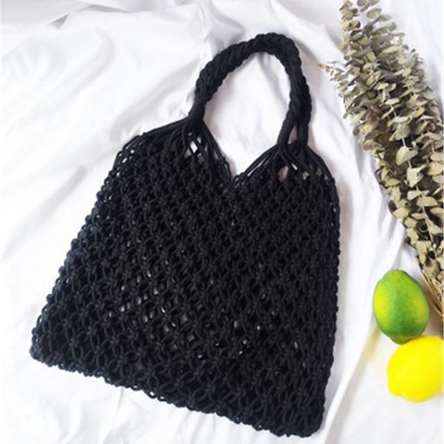 Sac Filet Macramé noir
