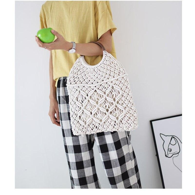 Sac à Main en Macramé blanc avec une pomme