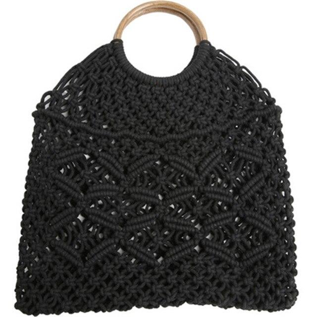Sac à Main en Macramé noir